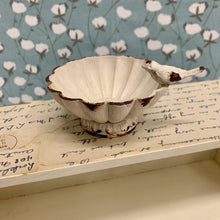Load image into Gallery viewer, Small pewter bowl with small bird accent in cream