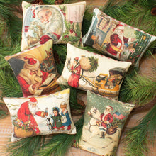 Load image into Gallery viewer, Vinta Santa postcard mini pillows