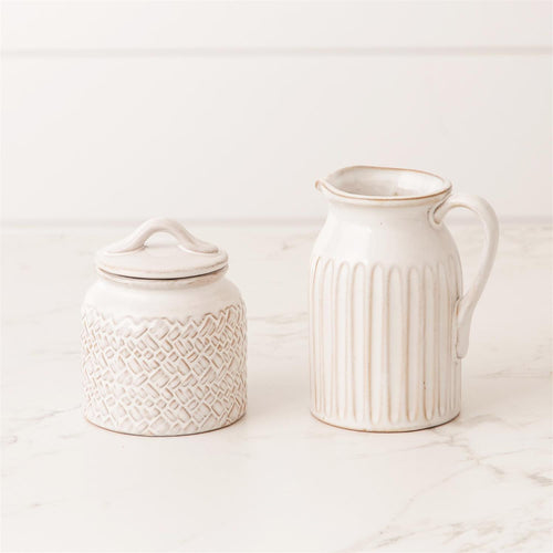 Stoneware Cream and Sugar Set
