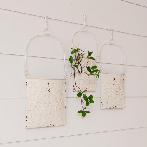 Debossed Floral Wall Pockets