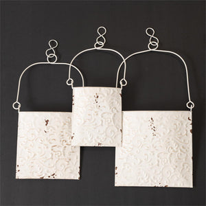 Debossed Floral Wall Pockets