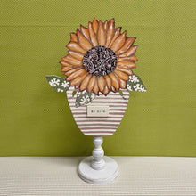 Load image into Gallery viewer, Wood Sign with stand and Sunflower design.