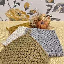 Load image into Gallery viewer, Cotton Crocheted Potholders in fall colors.