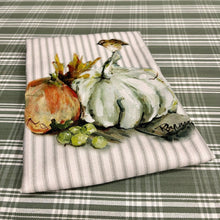 Load image into Gallery viewer, Fall Theme Tea Towel with lovely pumpkins.