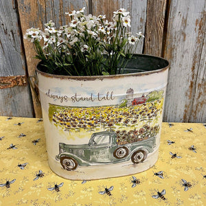 Farmhouse Bucket with a country scene.