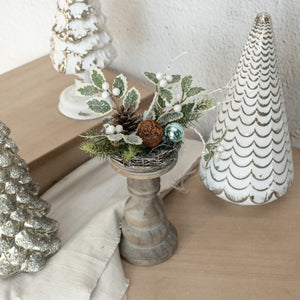 Iced Holly & Cones Birdnest