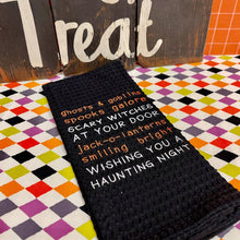Load image into Gallery viewer, Halloween Waffle Weave Cotton Towel.