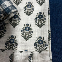Load image into Gallery viewer, Blue Block Print Tea Towels