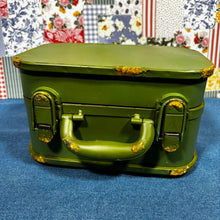 Load image into Gallery viewer, Green Metal Suitcase Box