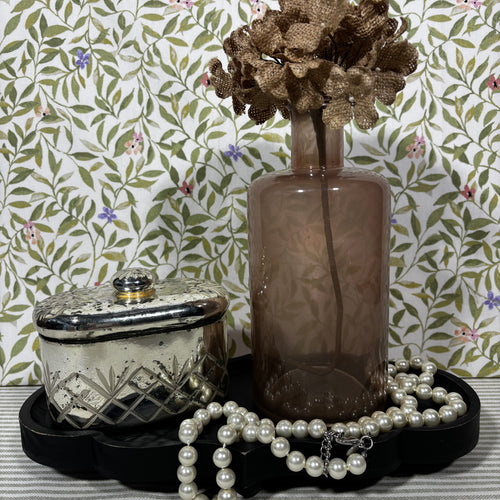 Black Scalloped Wood Tray