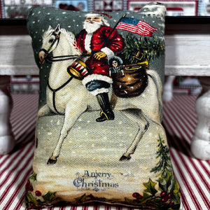 Vinta Santa postcard mini pillows