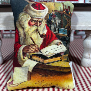 Vinta Santa postcard mini pillows