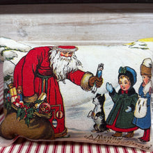 Load image into Gallery viewer, Vinta Santa postcard mini pillows