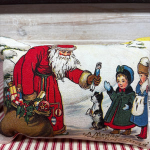 Vinta Santa postcard mini pillows
