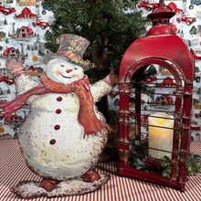 Load image into Gallery viewer, Aged Red Metal Lantern