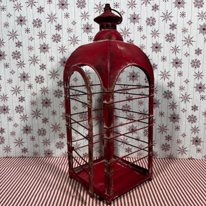 Aged Red Metal Lantern