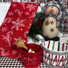 Load image into Gallery viewer, Red Snowflake Tea Towel