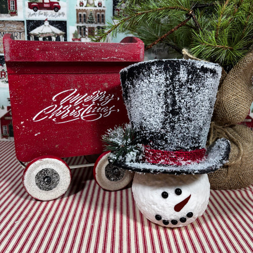 Round Snowman LED Candle