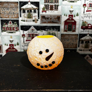 Round Snowman LED Candle