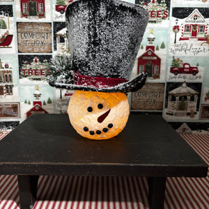 Round Snowman LED Candle