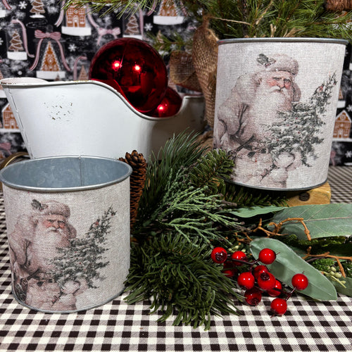 Vintage Santa Buckets