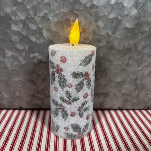 Holly Pattern LED Candles