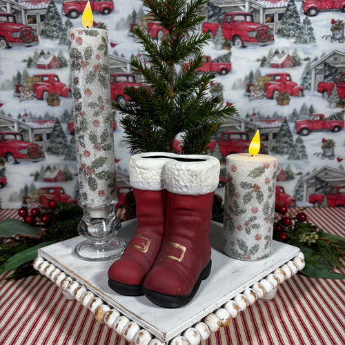 Holly Pattern LED Candles