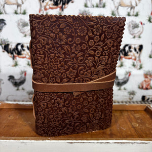 Leather Floral Embossed Journal