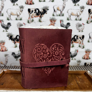 Heart Embossed Leather Journal