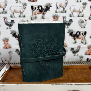 Heart Embossed Leather Journal