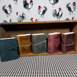 Heart Embossed Leather Journal