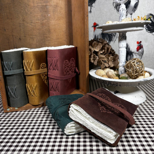 Heart Embossed Leather Journal
