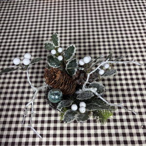 Iced Holly & Cones Birdnest