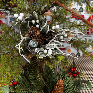 Iced Holly & Cones Birdnest
