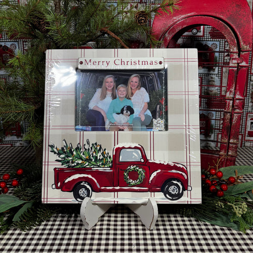 Red Truck Merry Christmas Frame