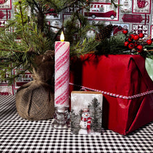 Load image into Gallery viewer, Frosty Candy Cane Taper Candle