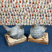 Load image into Gallery viewer, Weathered Blue Terracotta Birds