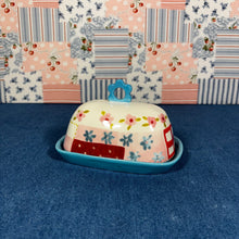 Load image into Gallery viewer, Hand Painted Stoneware Butter dish