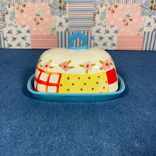 Load image into Gallery viewer, Hand Painted Stoneware Butter dish