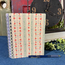 Load image into Gallery viewer, Floral Stripe Spiral Notebook