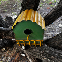 Load image into Gallery viewer, Green and Yellow Wall Birdhouse