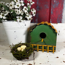 Load image into Gallery viewer, Green and Yellow Wall Birdhouse