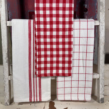 Load image into Gallery viewer, Red &amp; Cream Cotton Towels