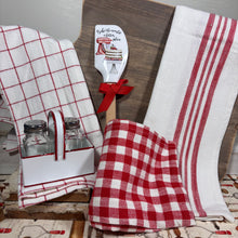 Load image into Gallery viewer, Red &amp; Cream Cotton Towels