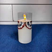 Load image into Gallery viewer, Patriotic Bunting Glass 3D flame Candles