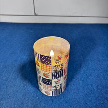Load image into Gallery viewer, Patchwork Glass 3D Flame Candle