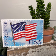 Load image into Gallery viewer, Forever Flag Stamp Wooden Post Card