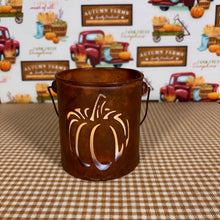 Load image into Gallery viewer, Rusty Metal Pumpkin Cutout Buckets