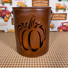 Load image into Gallery viewer, Rusty Metal Pumpkin Cutout Buckets