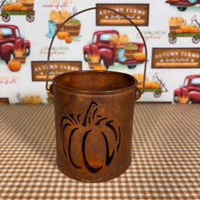 Load image into Gallery viewer, Rusty Metal Pumpkin Cutout Buckets